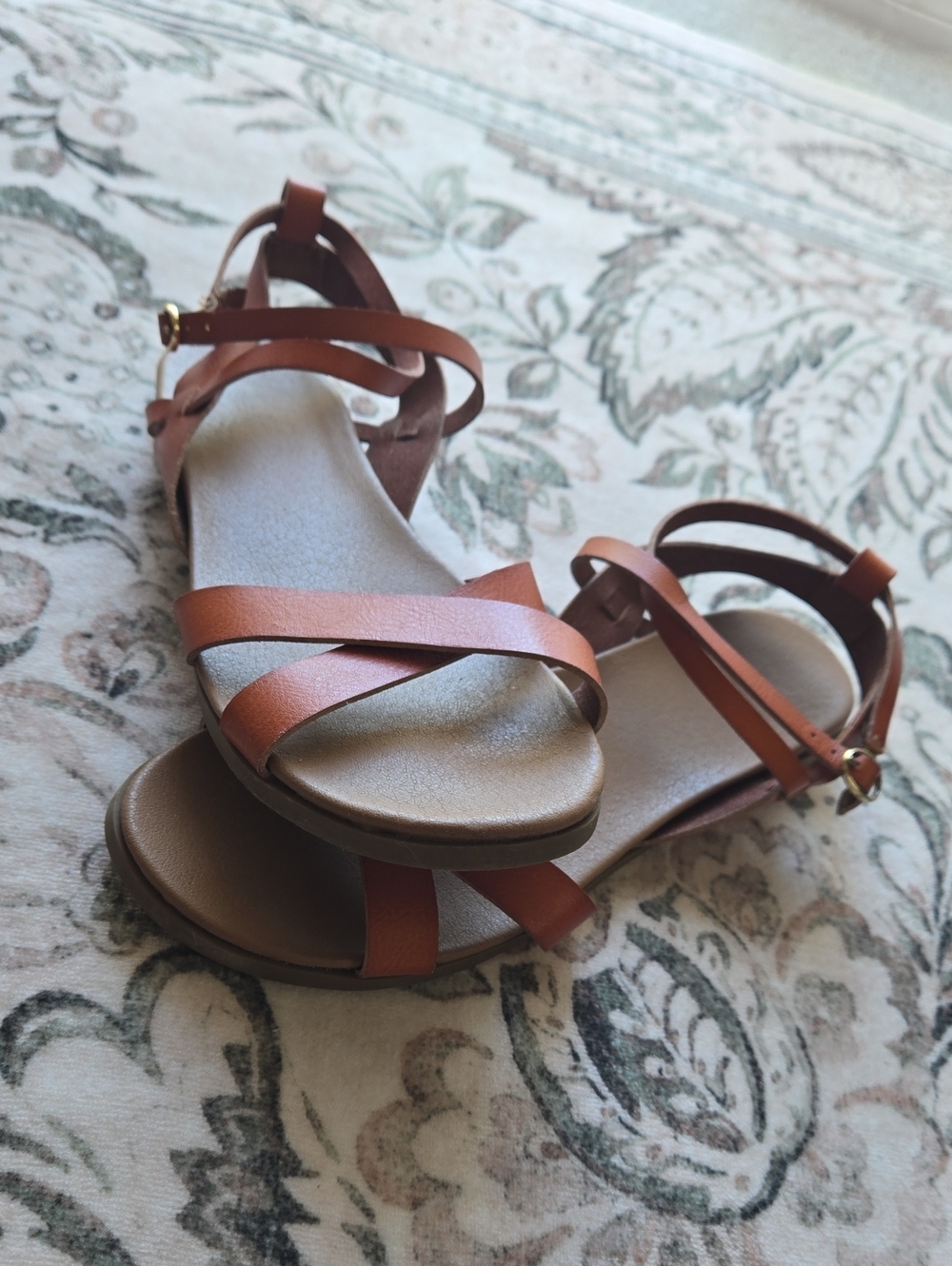 Women's Open-Toe Strappy Brown Sandals